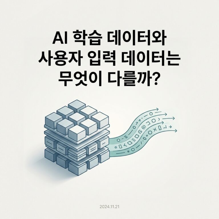 ai thumbnail minimal AI 학습 데이터와 사용자 입력 데이터는 무엇이 다를까 1787722416